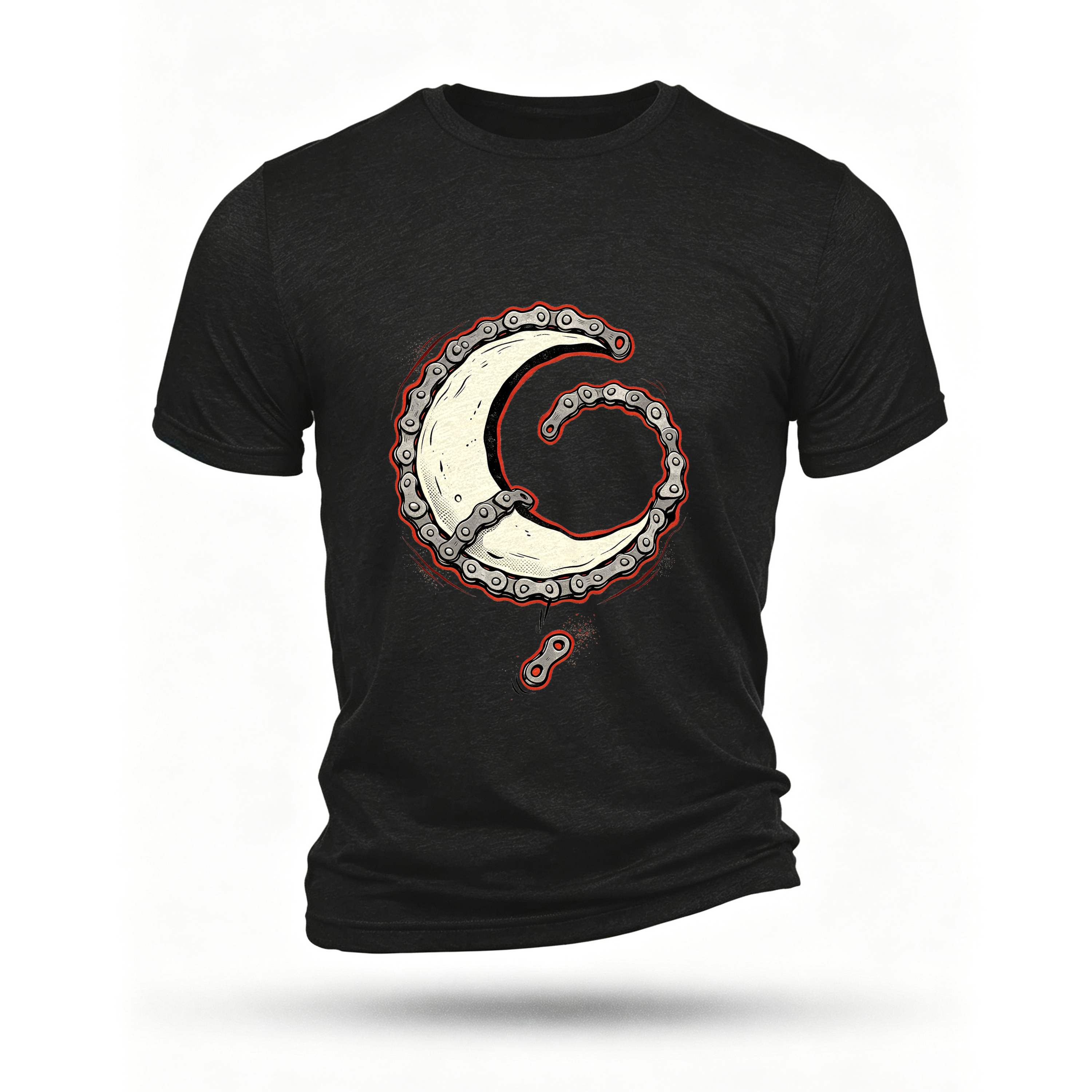 Black T-shirt, front print