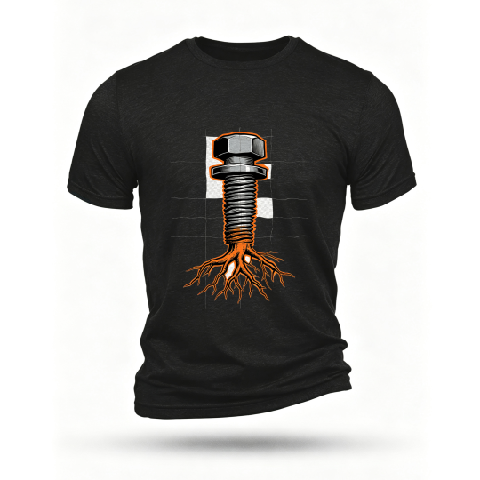 Black T-shirt, front print