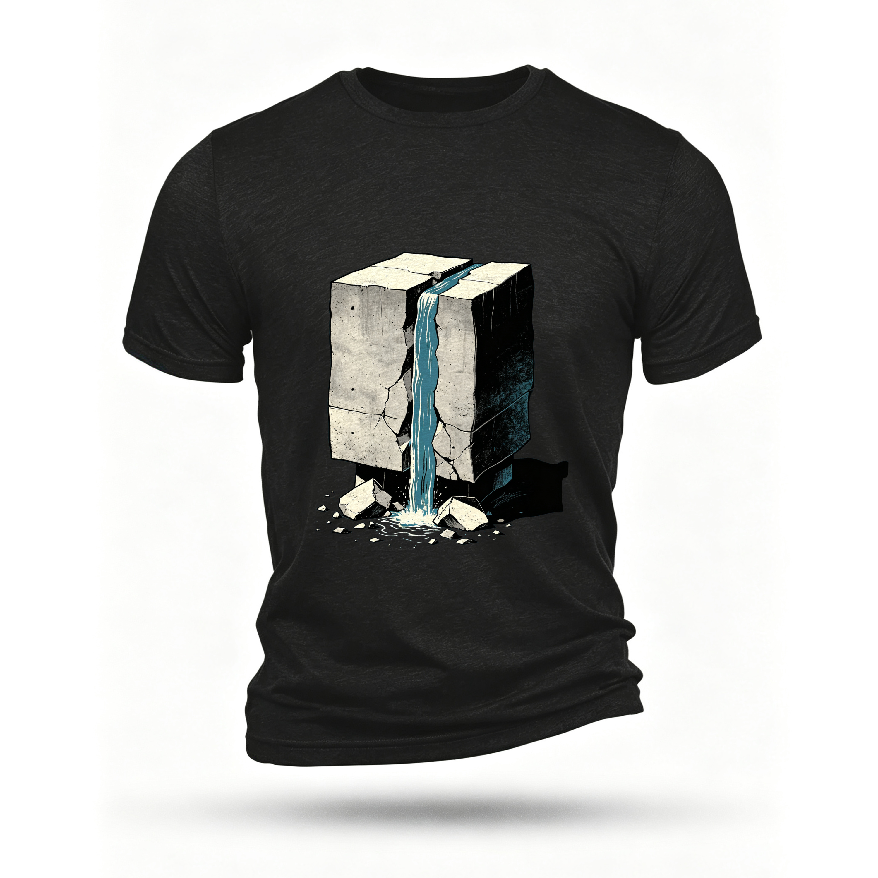 Black T-shirt, front print