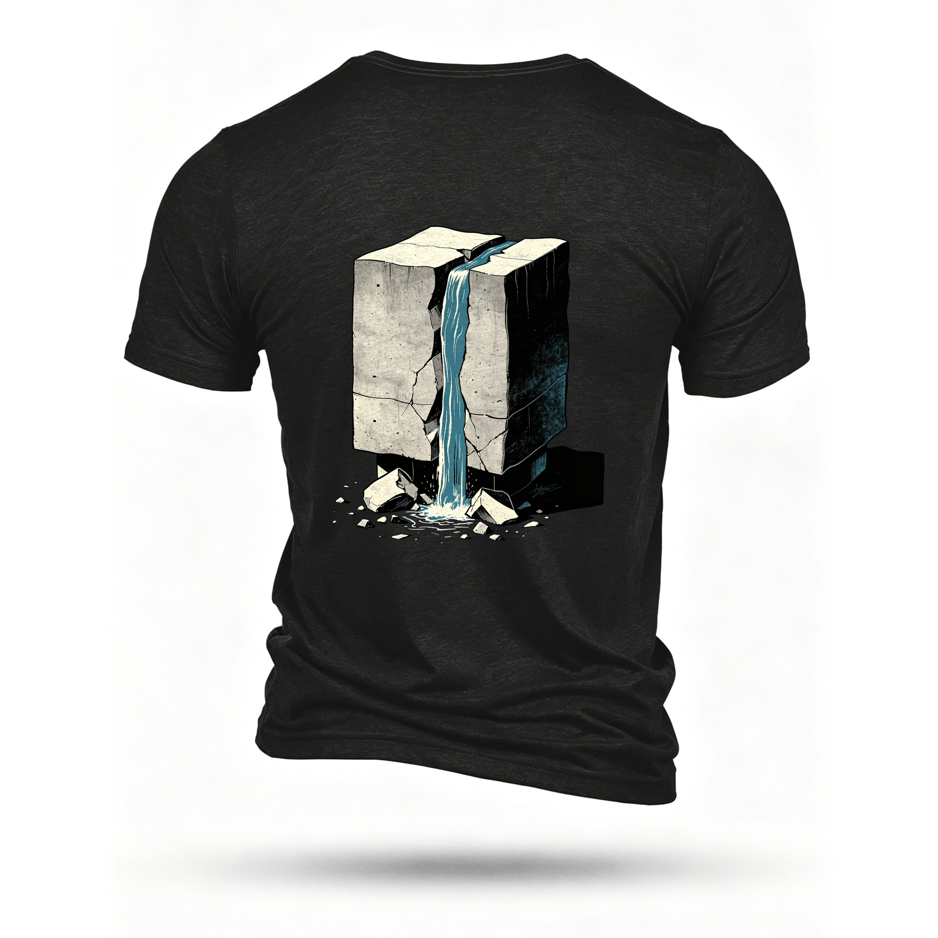 Black T-shirt, back print