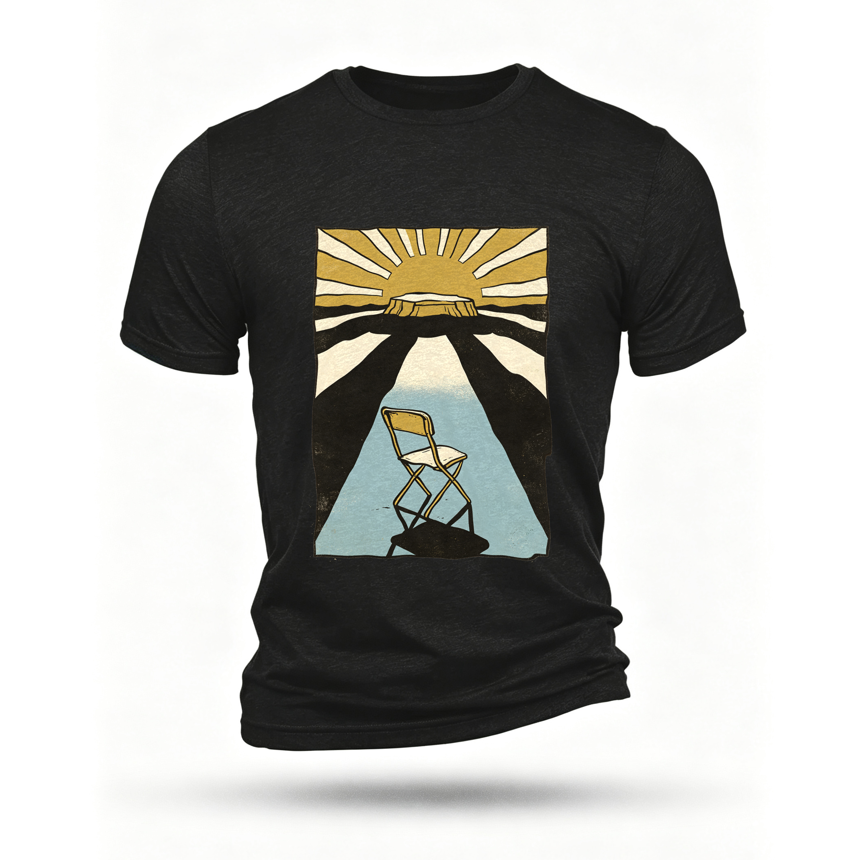 Black T-shirt, front print