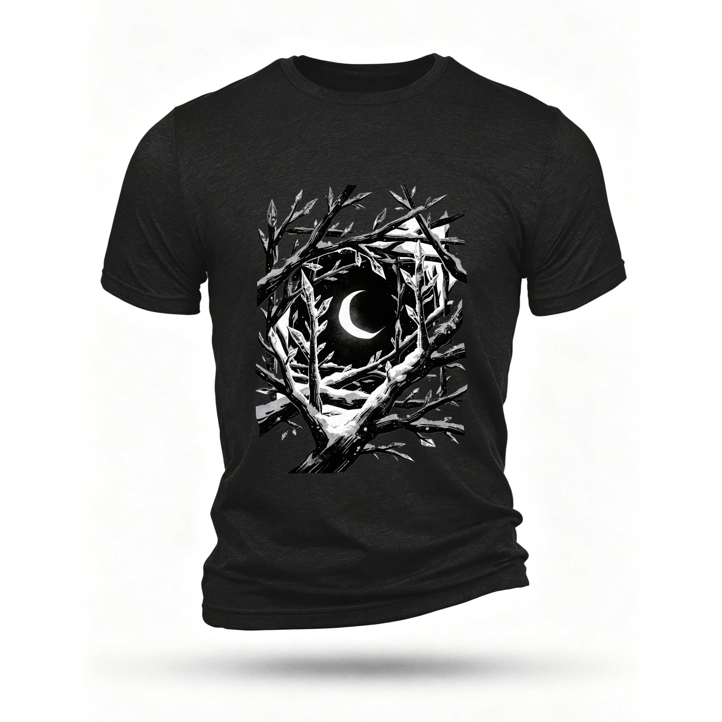 Black T-shirt, front print