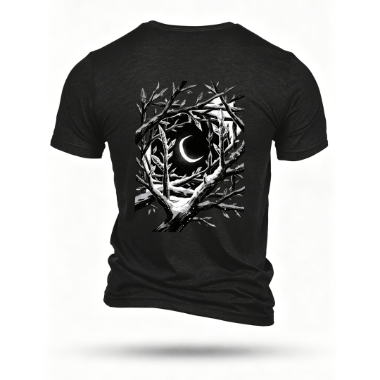 Black T-shirt, back print
