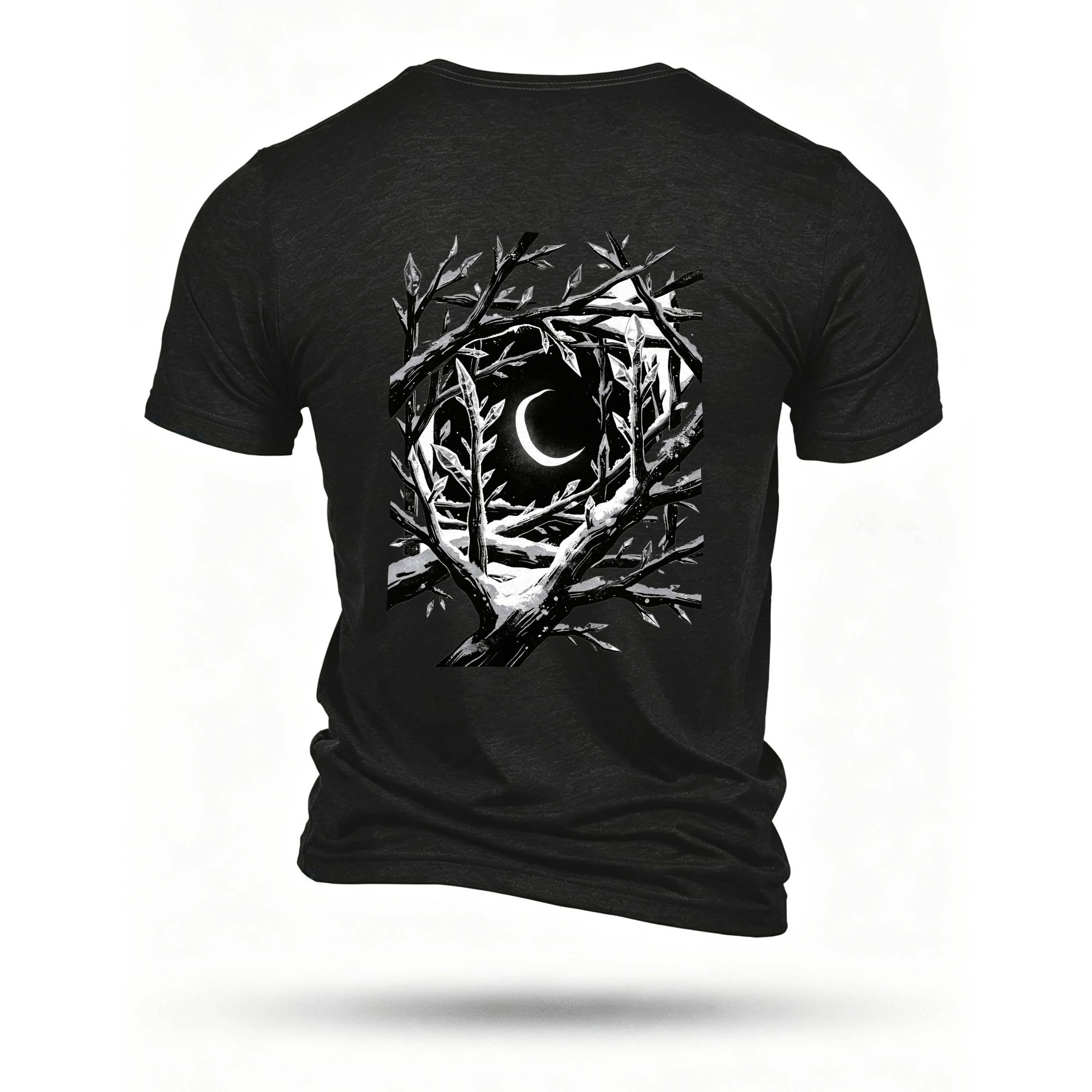 Black T-shirt, back print