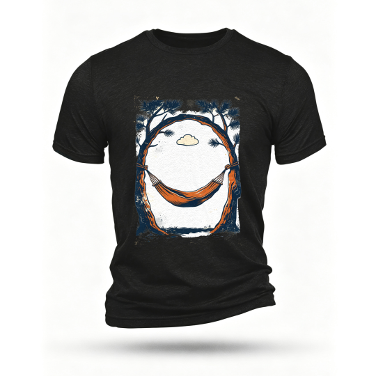 Black T-shirt, front print