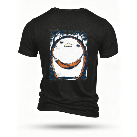 Black T-shirt, back print