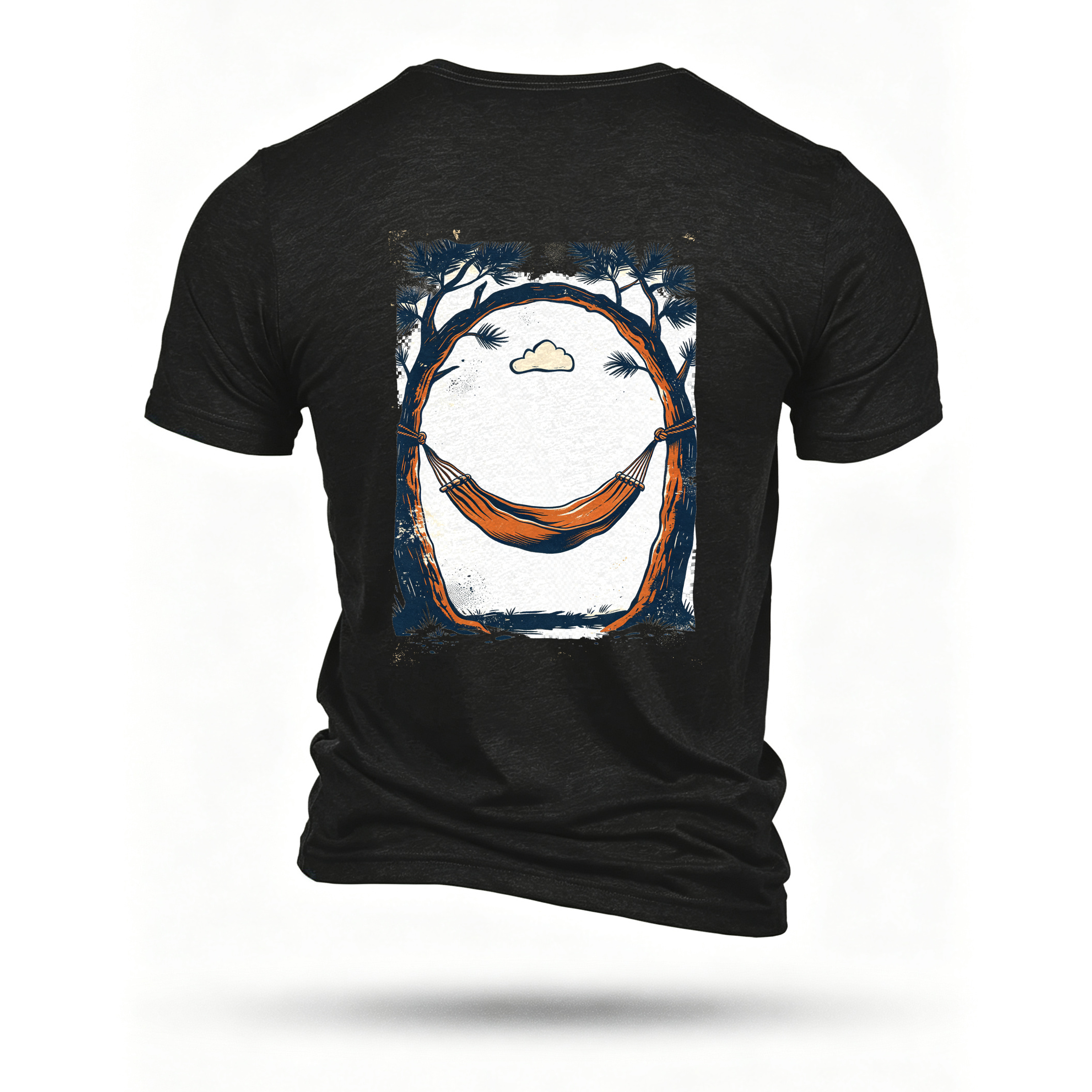 Black T-shirt, back print