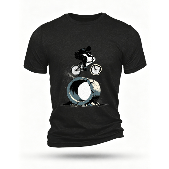 Black T-shirt, front print
