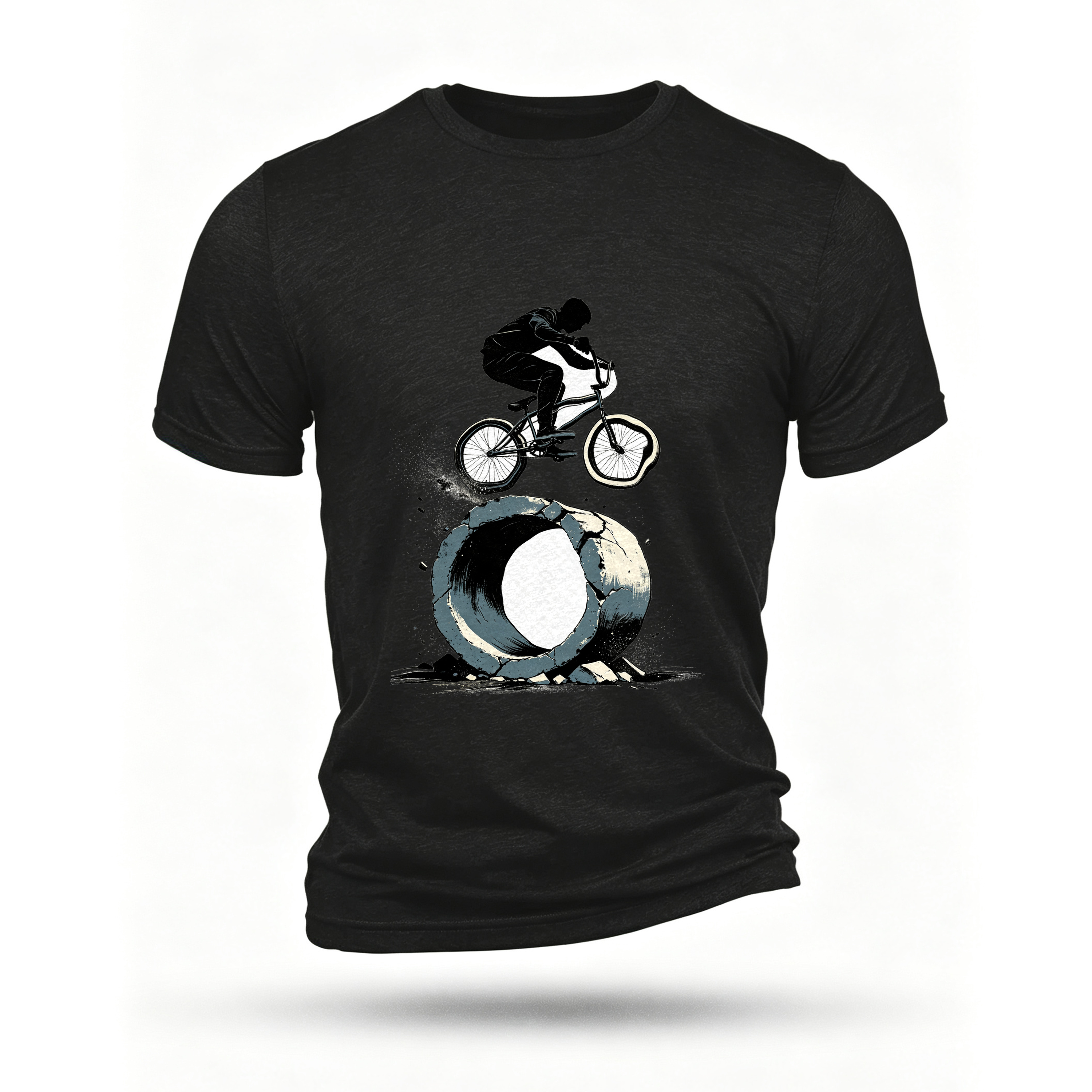 Black T-shirt, front print