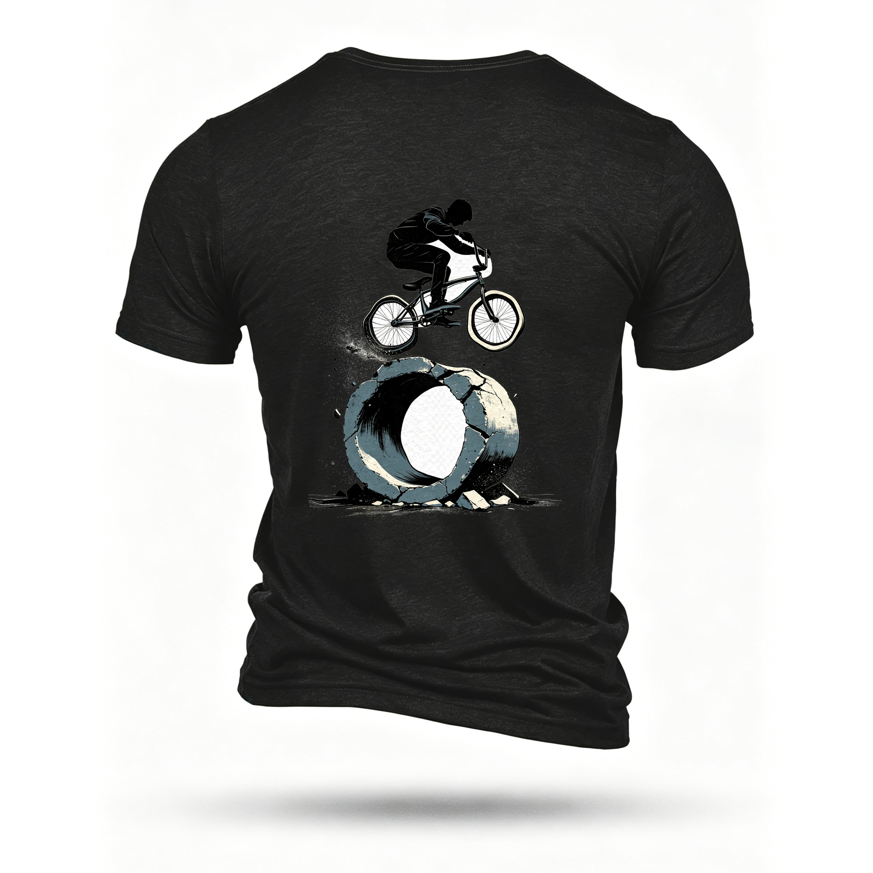 Black T-shirt, back print