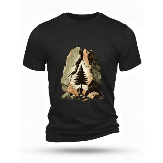 Black T-shirt, front print
