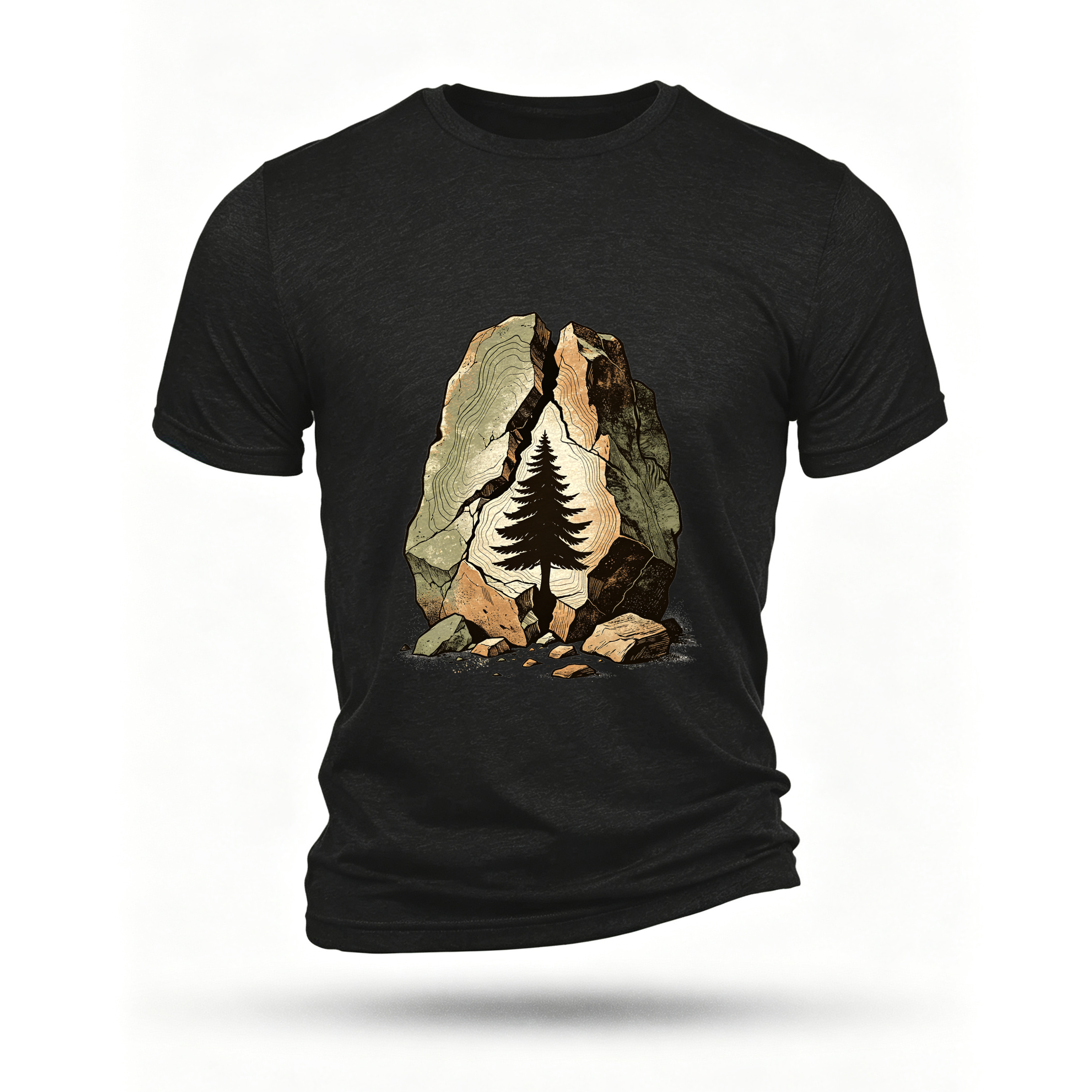 Black T-shirt, front print