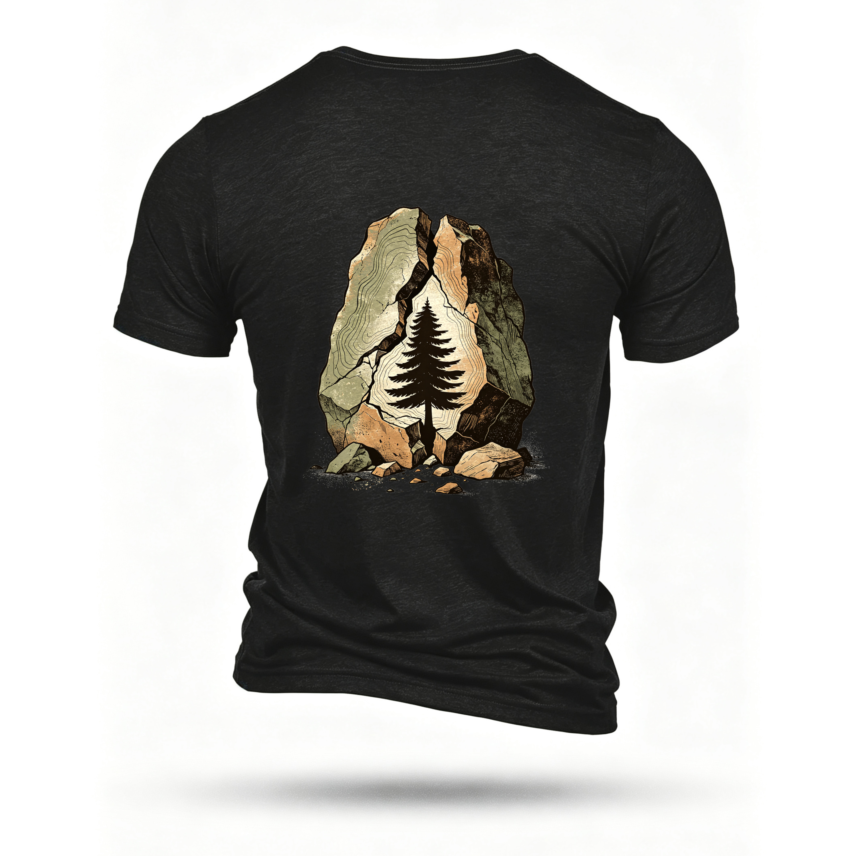 Black T-shirt, back print