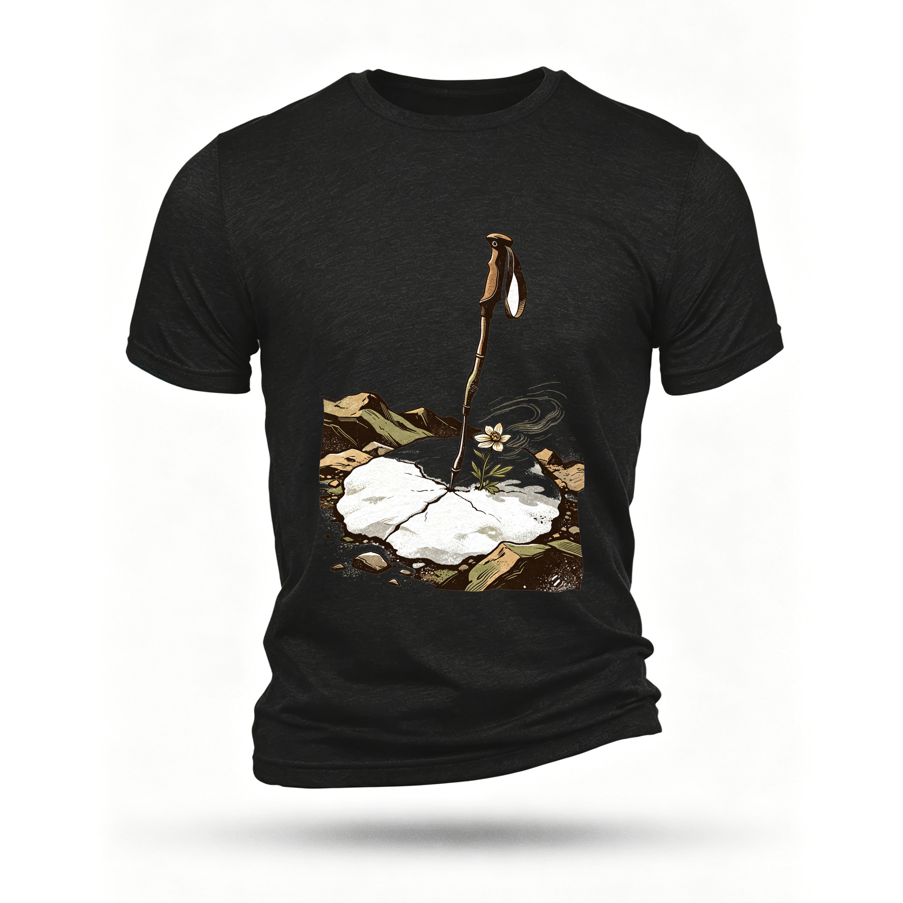 Black T-shirt, front print