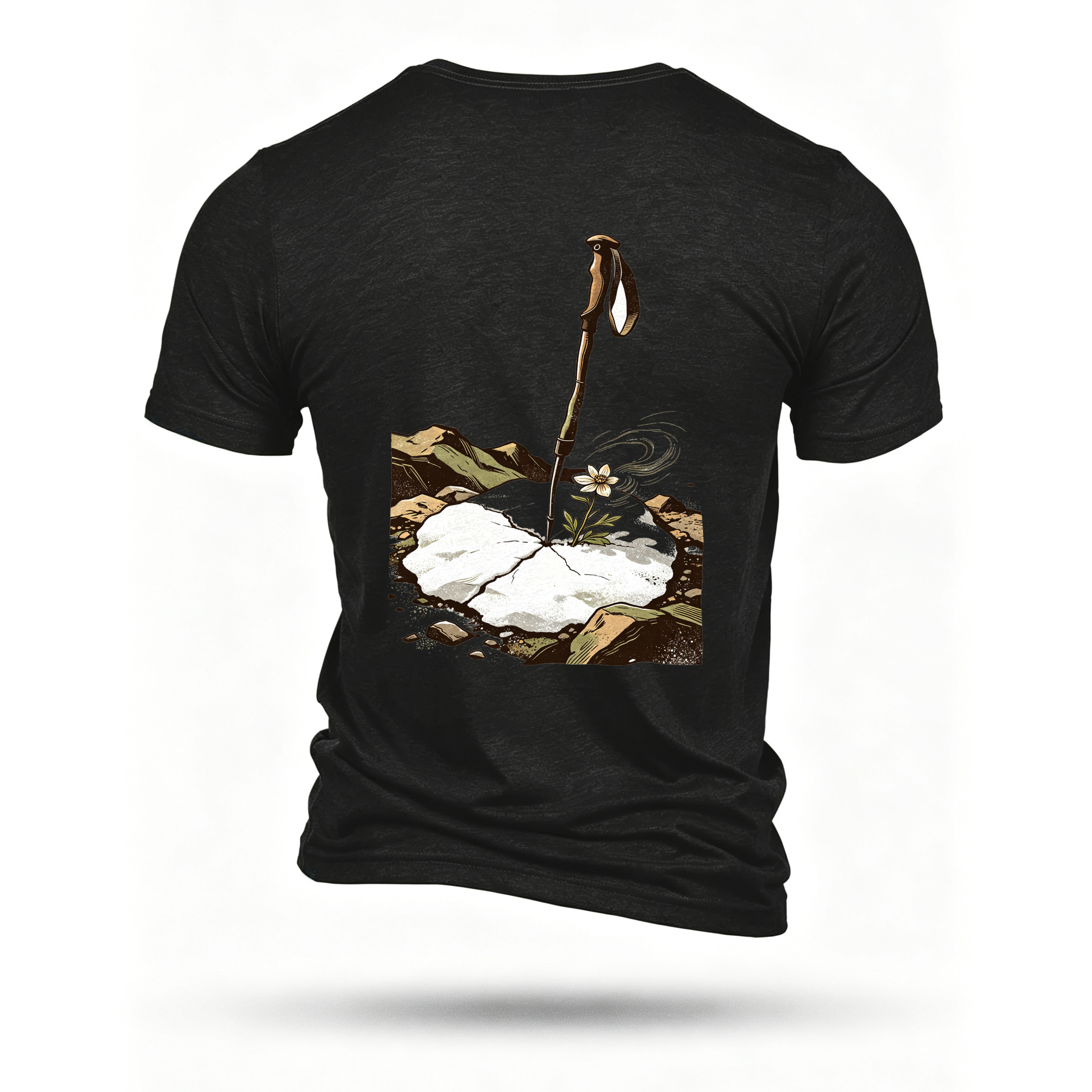 Black T-shirt, back print