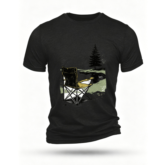 Black T-shirt, front print