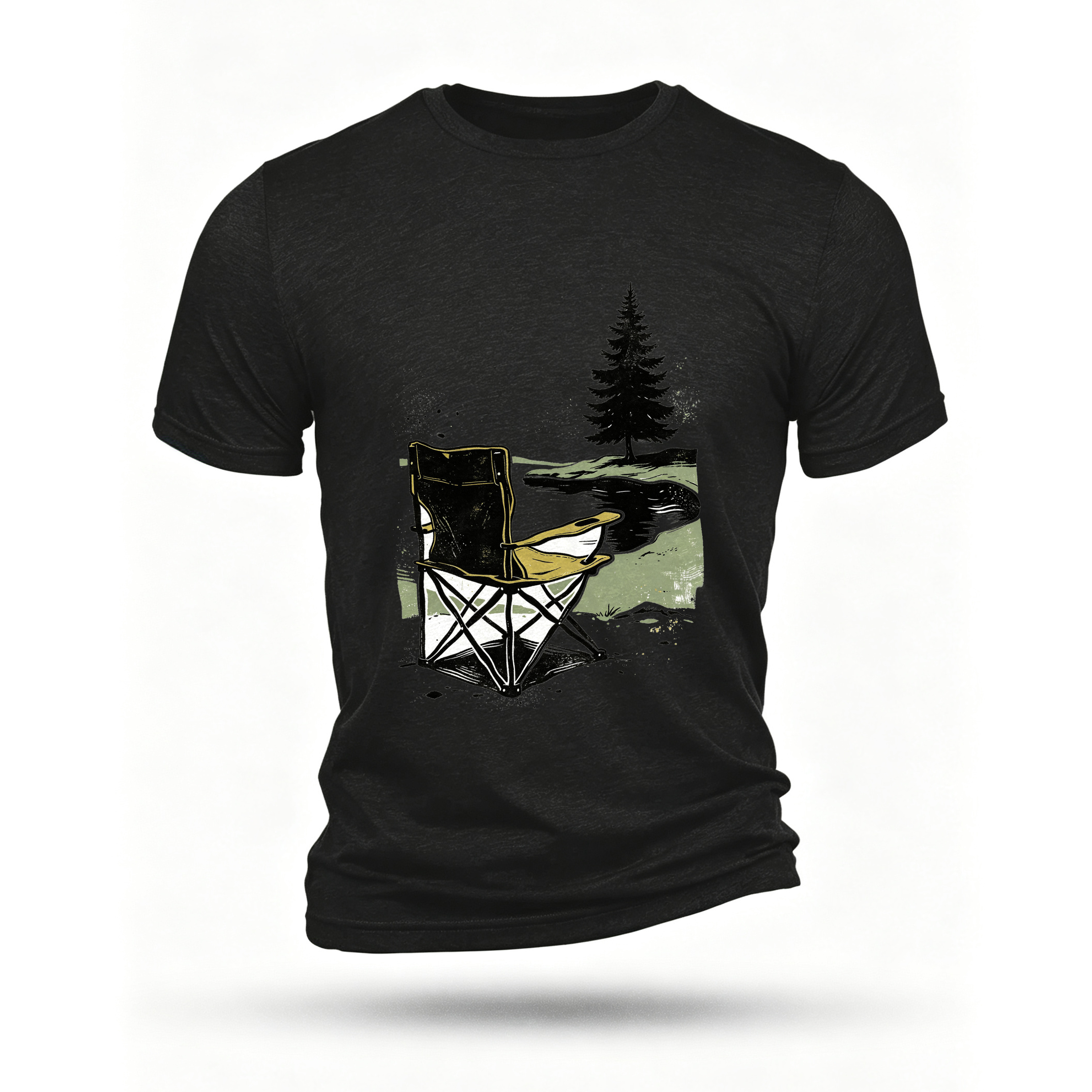 Black T-shirt, front print