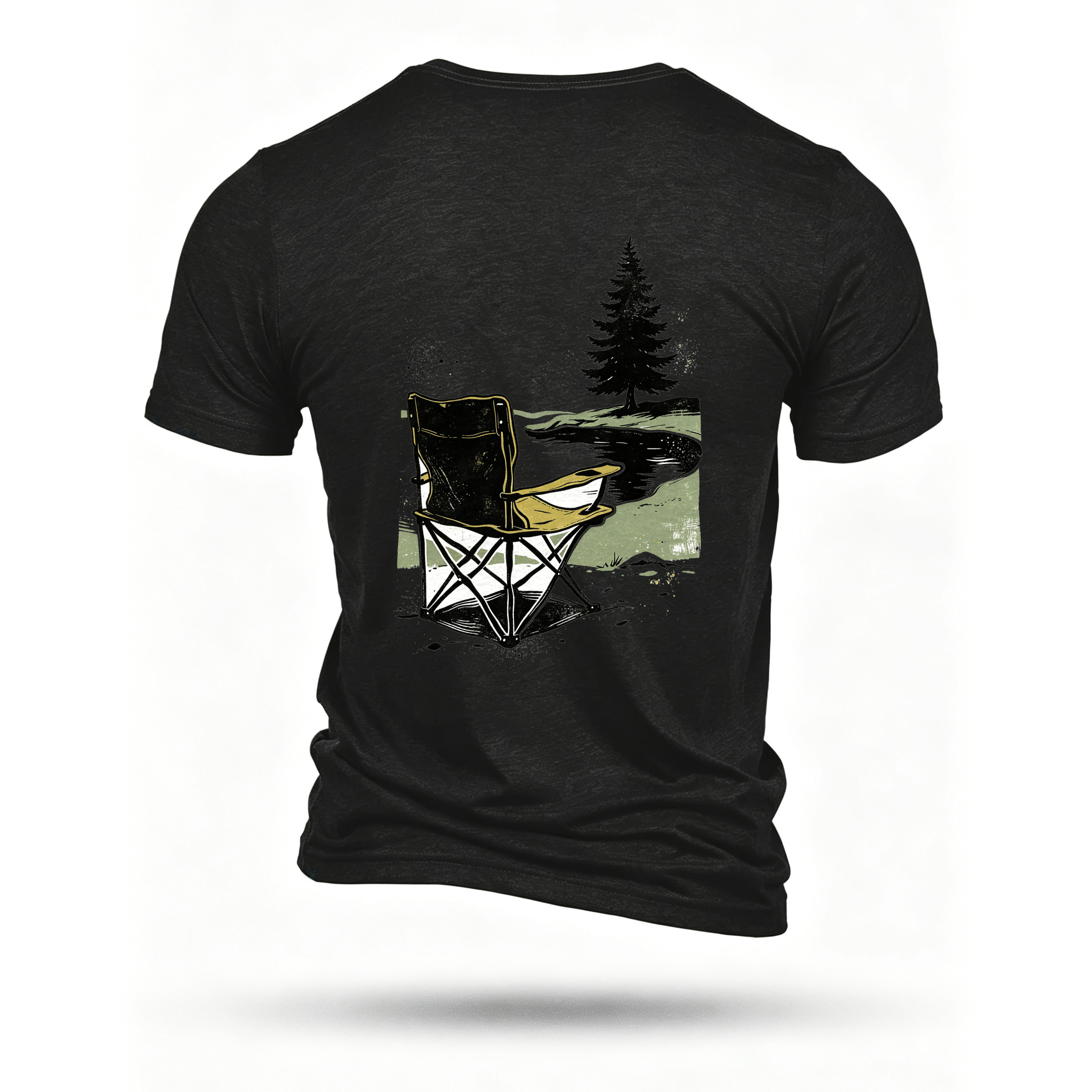 Black T-shirt, back print