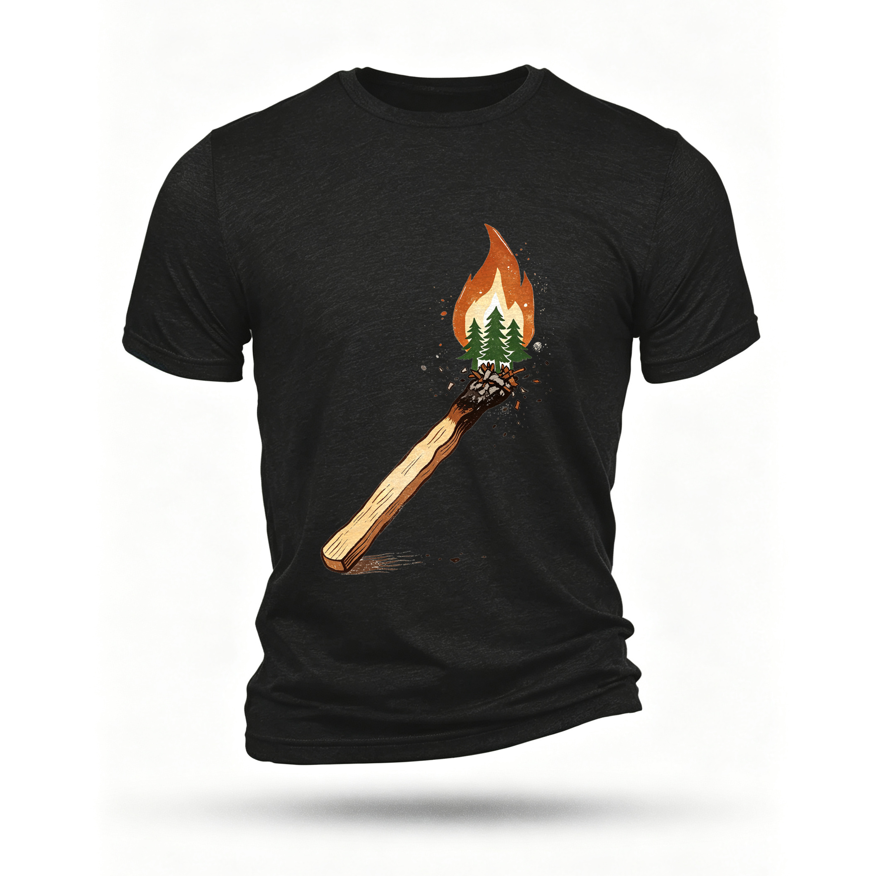 Black T-shirt, front print