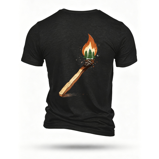 Black T-shirt, back print