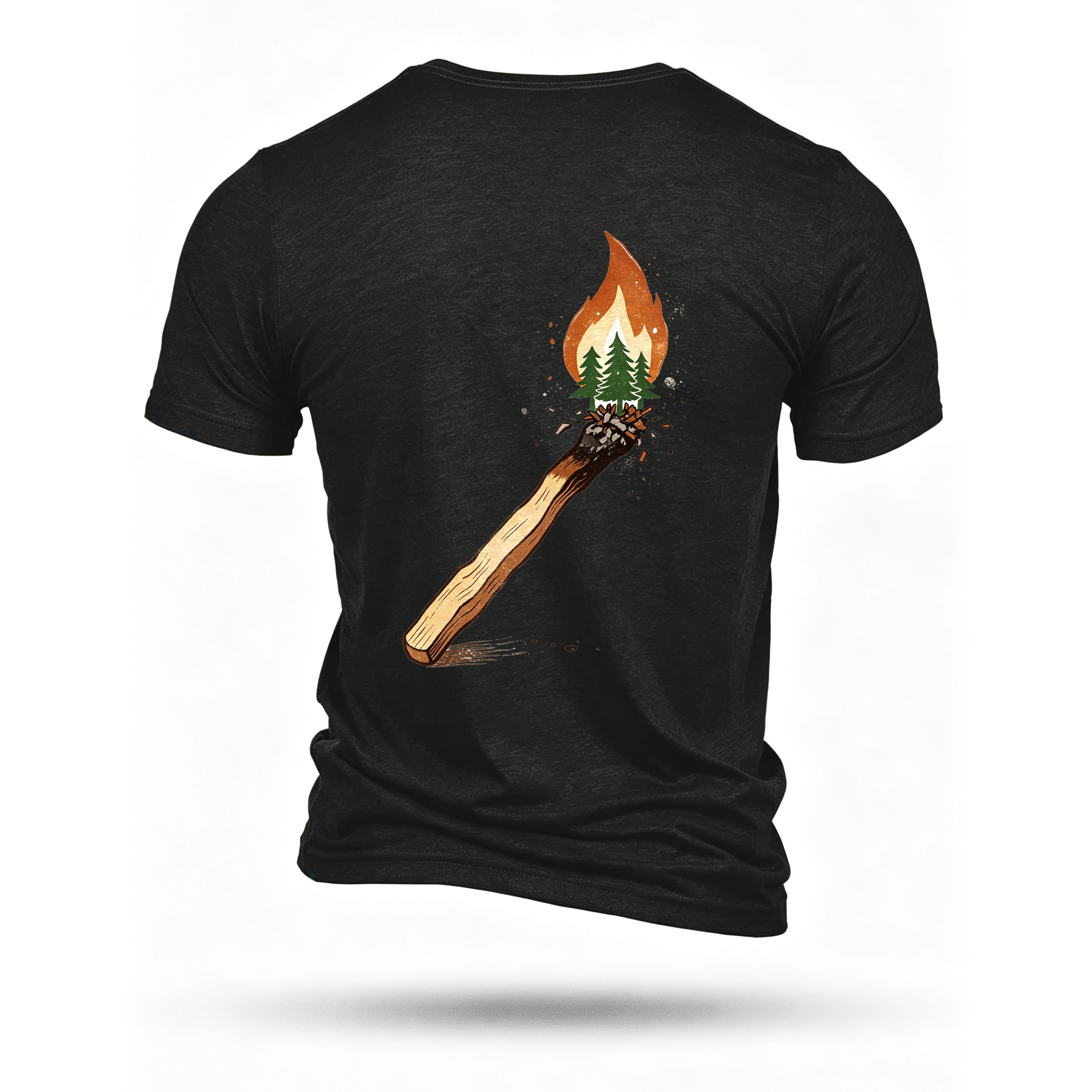 Black T-shirt, back print