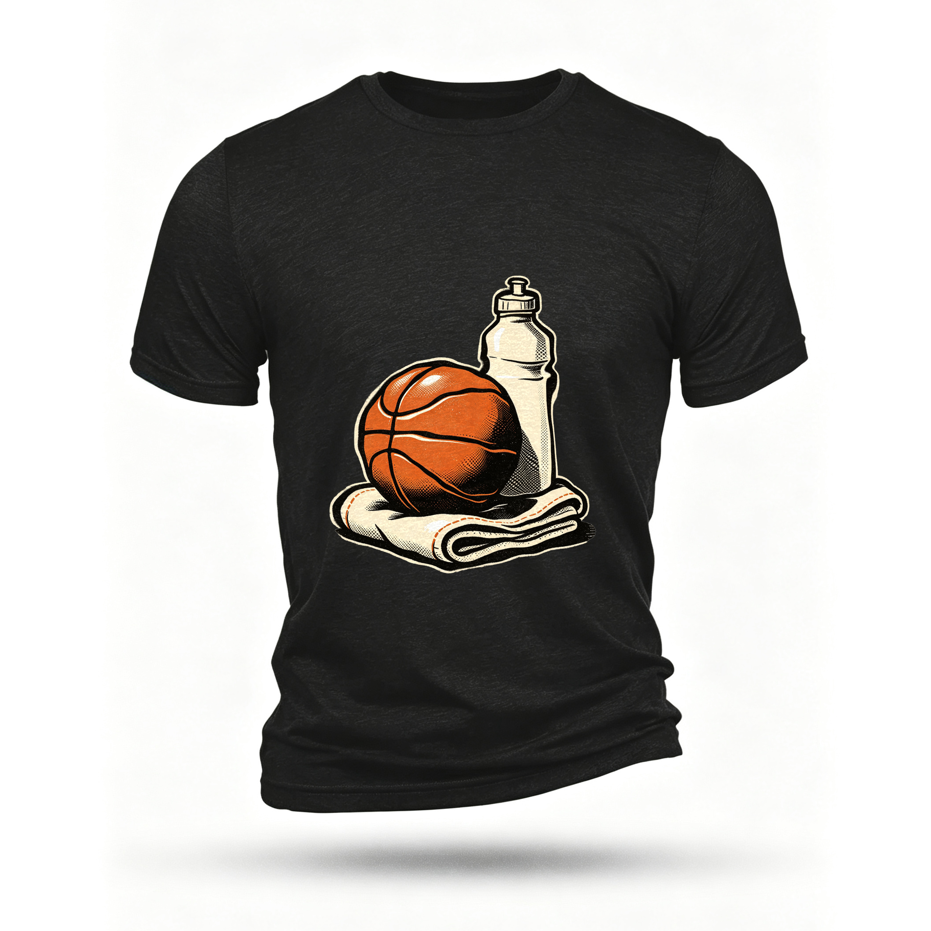 Black T-shirt, front print