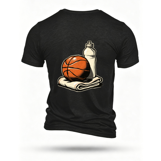 Black T-shirt, back print