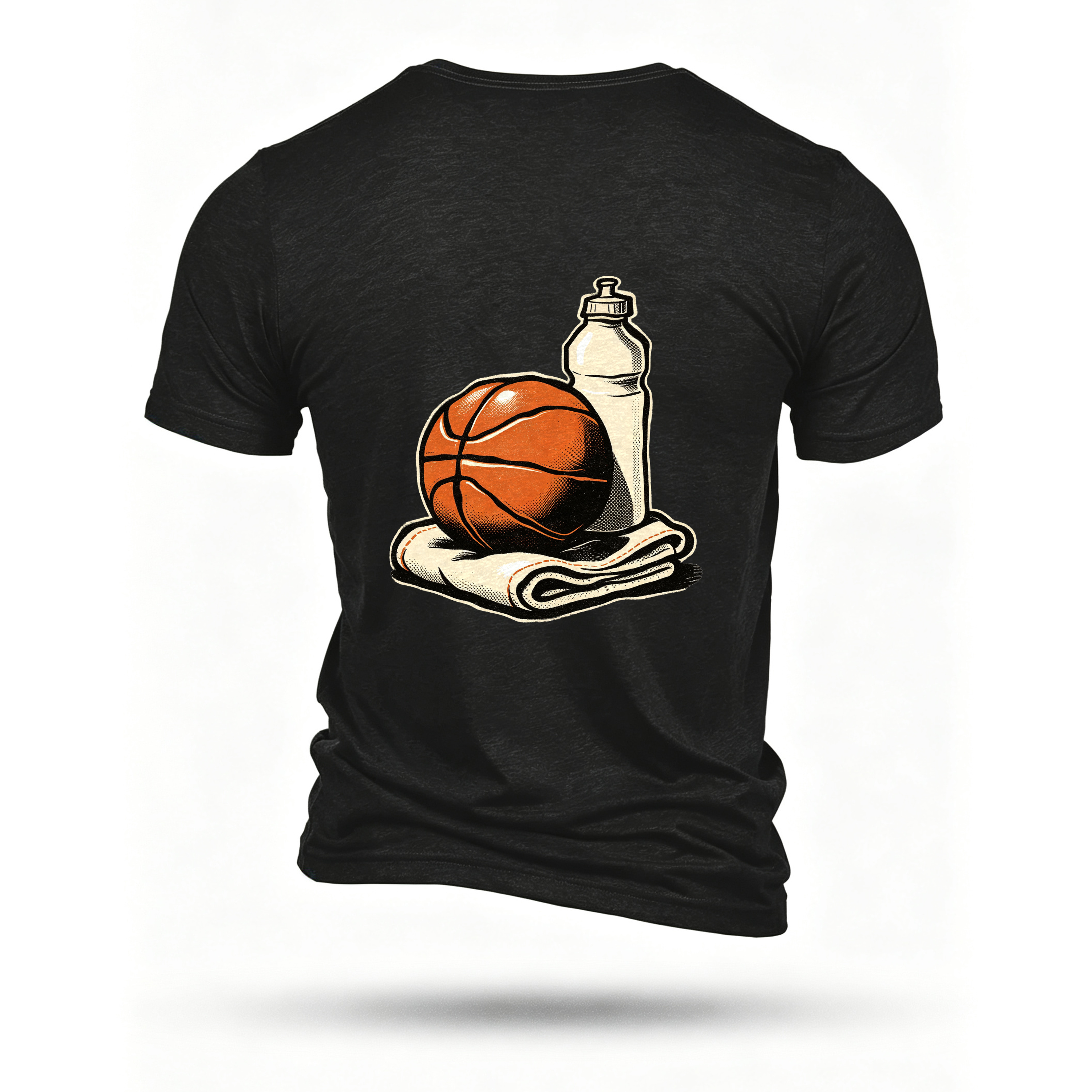 Black T-shirt, back print