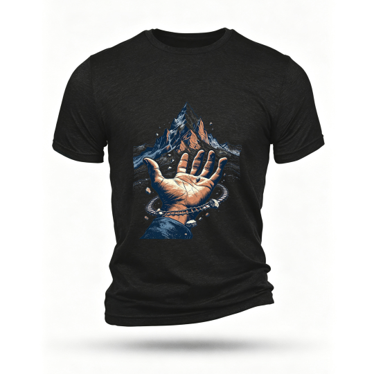 Black T-shirt, front print