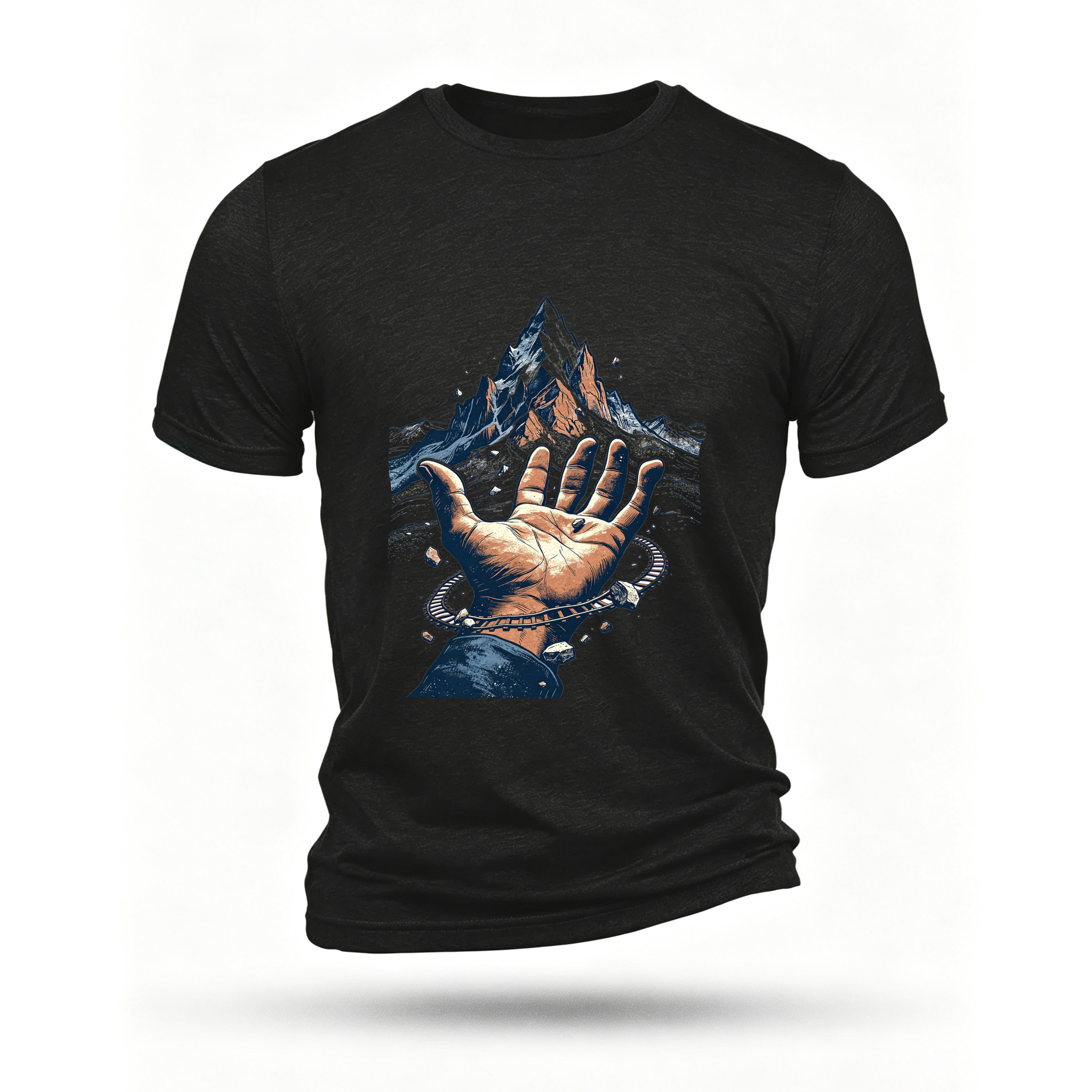 Black T-shirt, front print