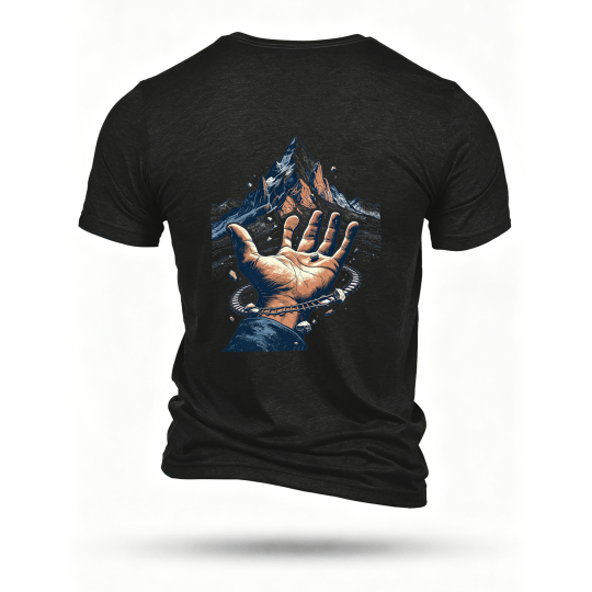 Black T-shirt, back print