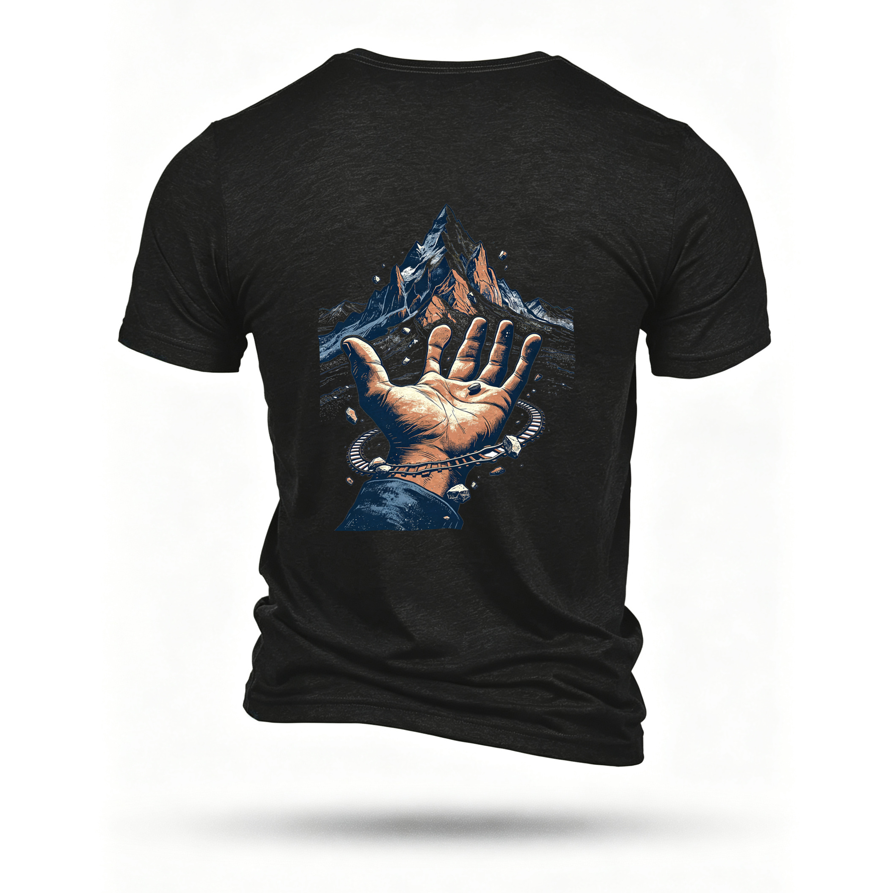 Black T-shirt, back print