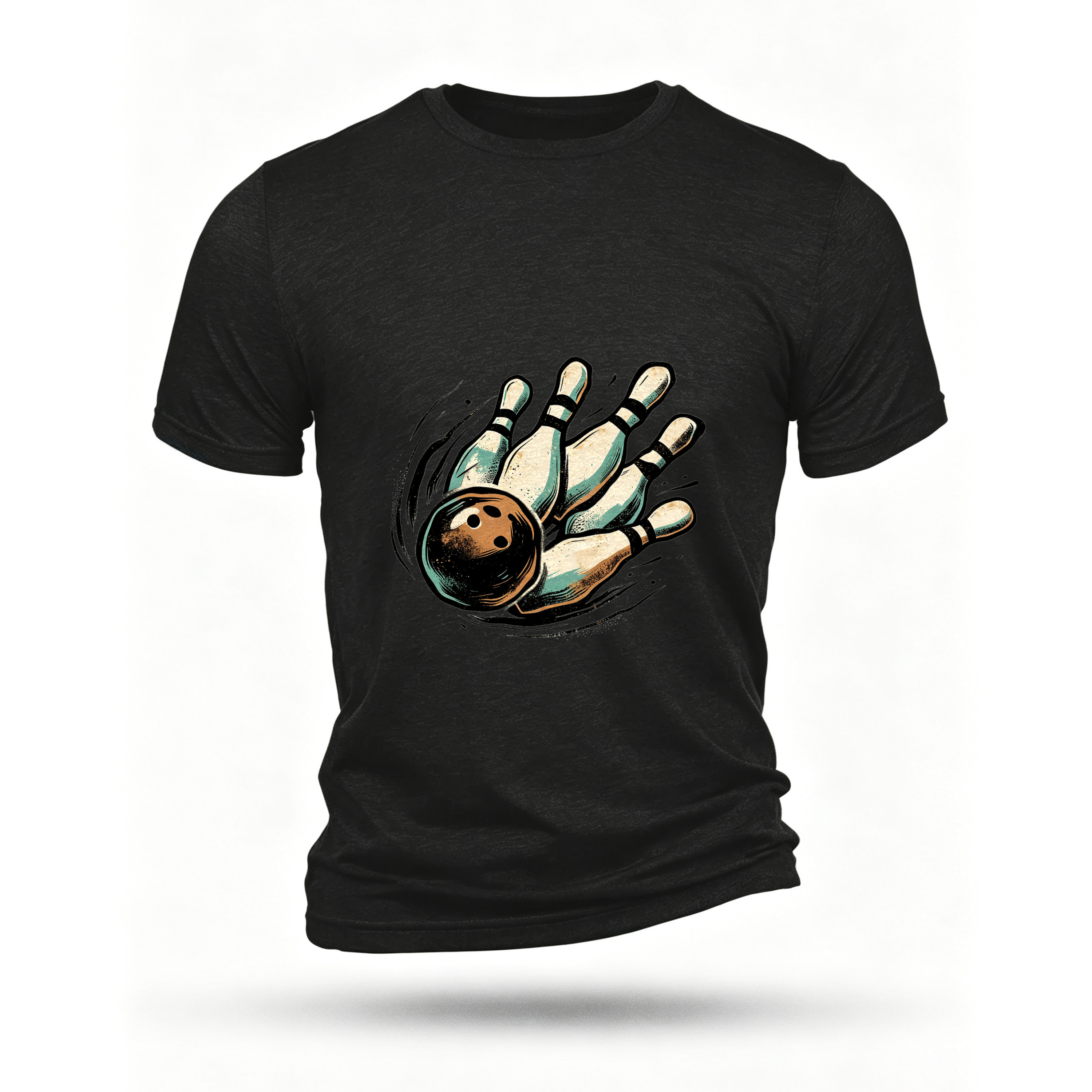 Black T-shirt, front print