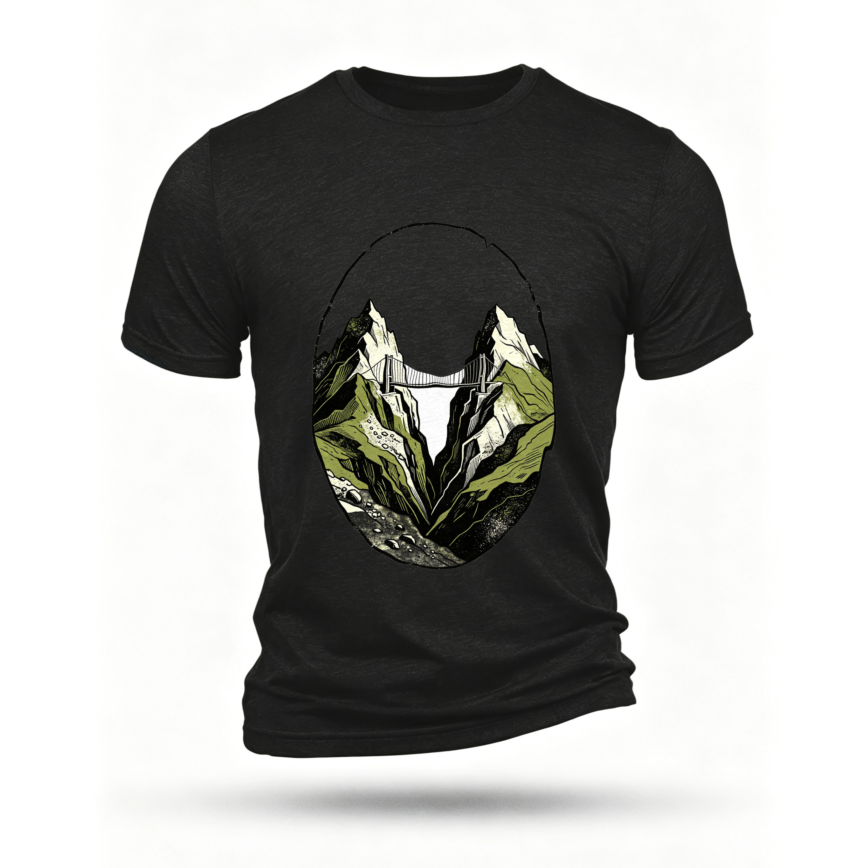 Black T-shirt, front print
