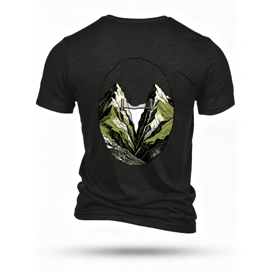 Black T-shirt, back print