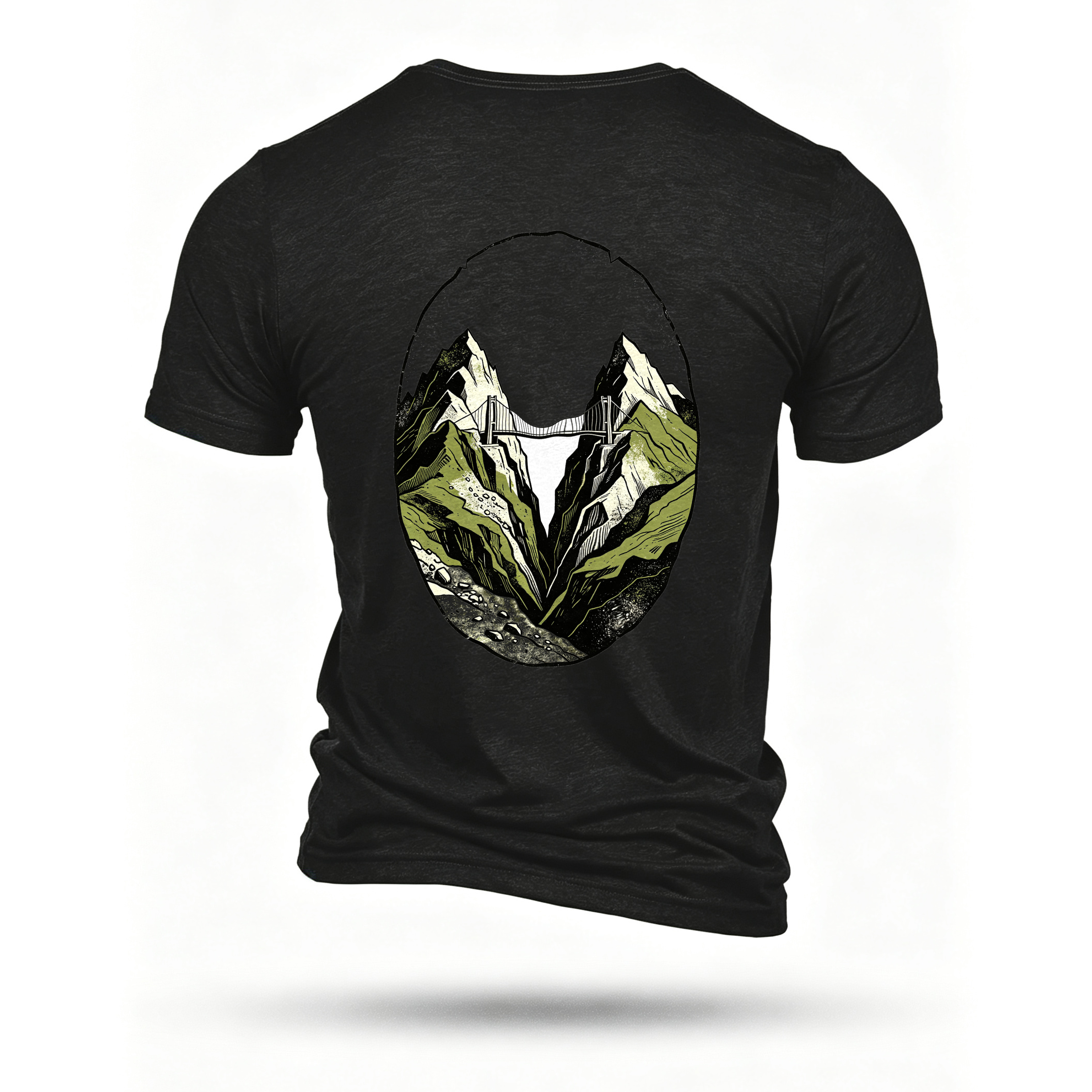 Black T-shirt, back print