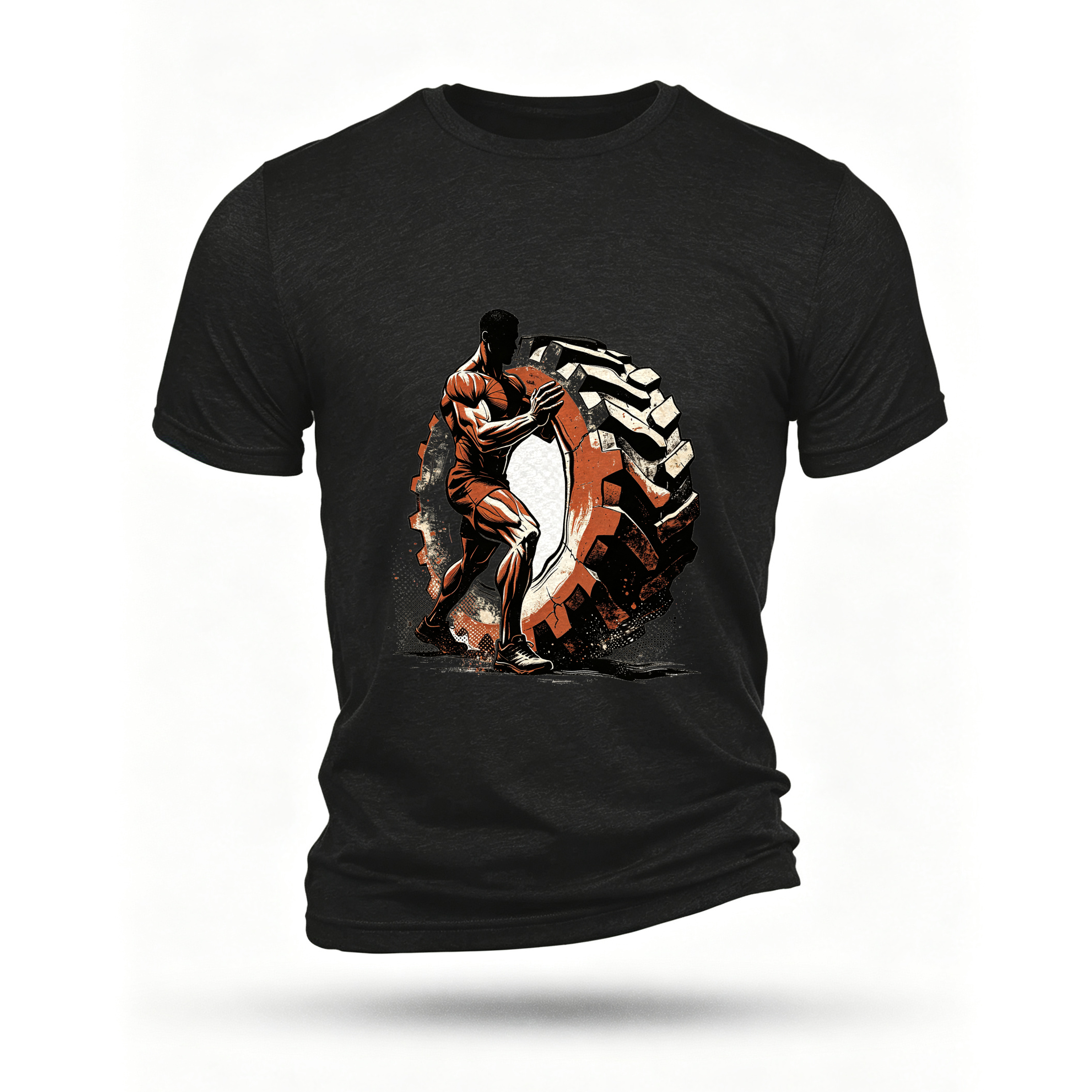 Black T-shirt, front print