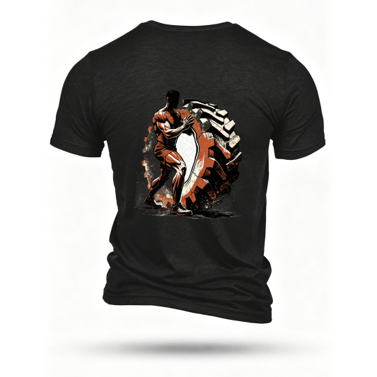 Black T-shirt, back print