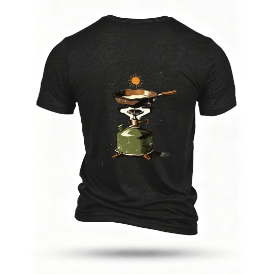 Black T-shirt, back print