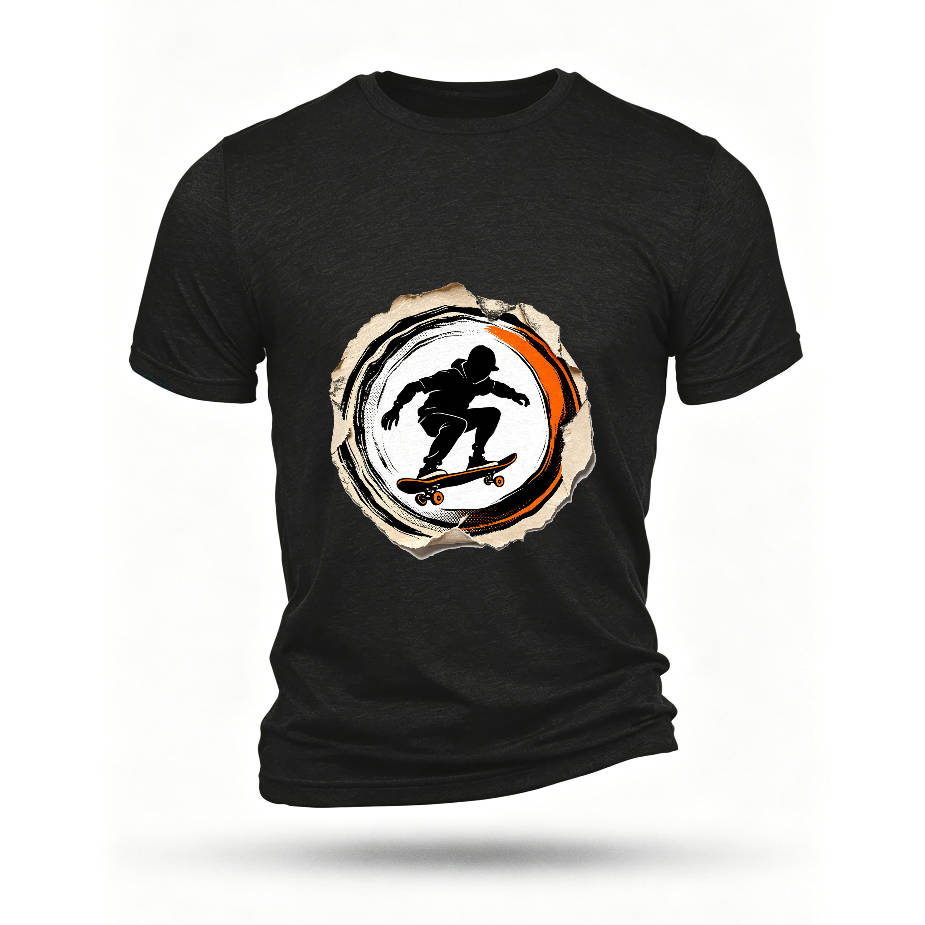 Black T-shirt, front print