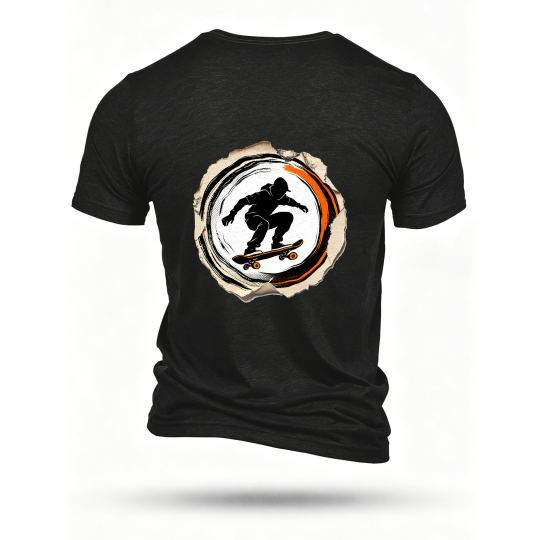 Black T-shirt, back print
