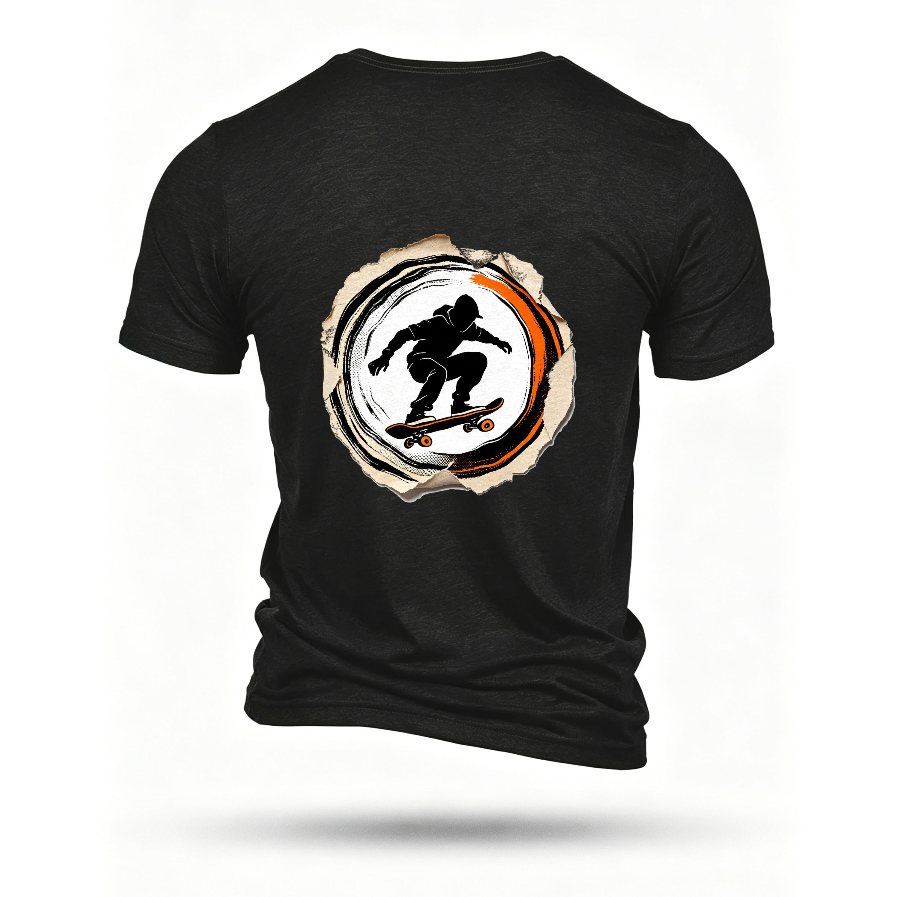 Black T-shirt, back print