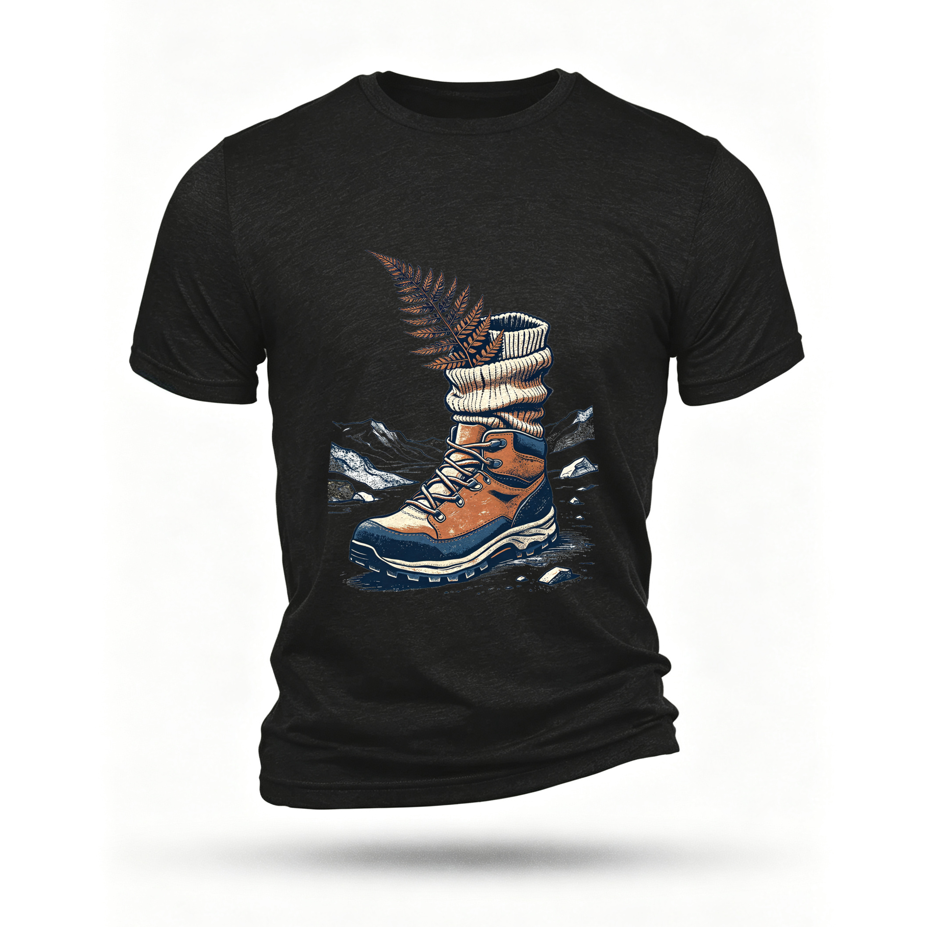 Black T-shirt, front print