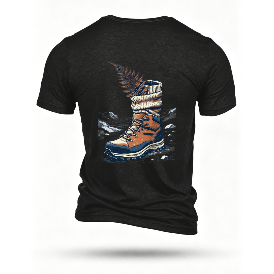 Black T-shirt, back print