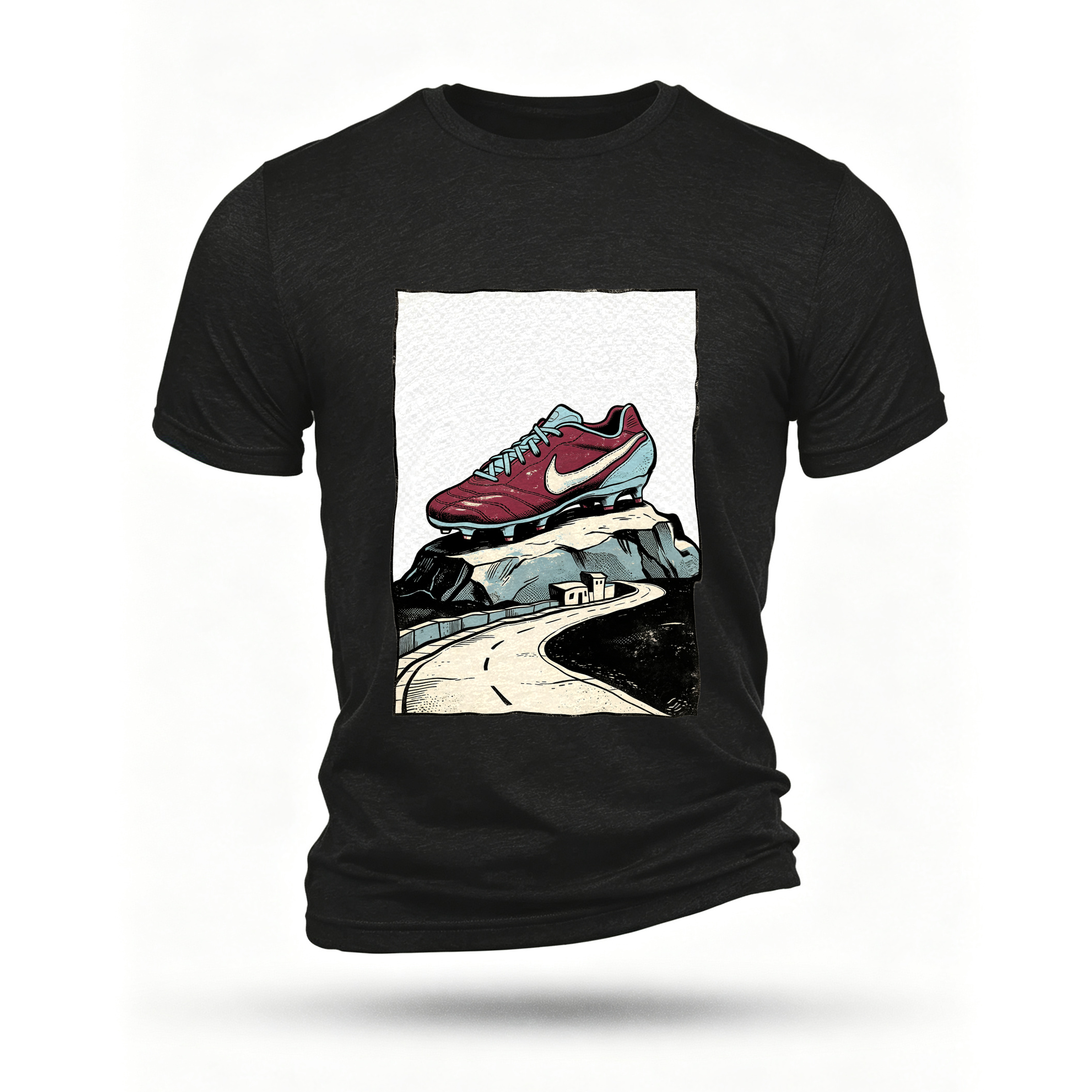 Black T-shirt, front print