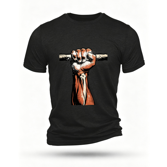 Black T-shirt, front print