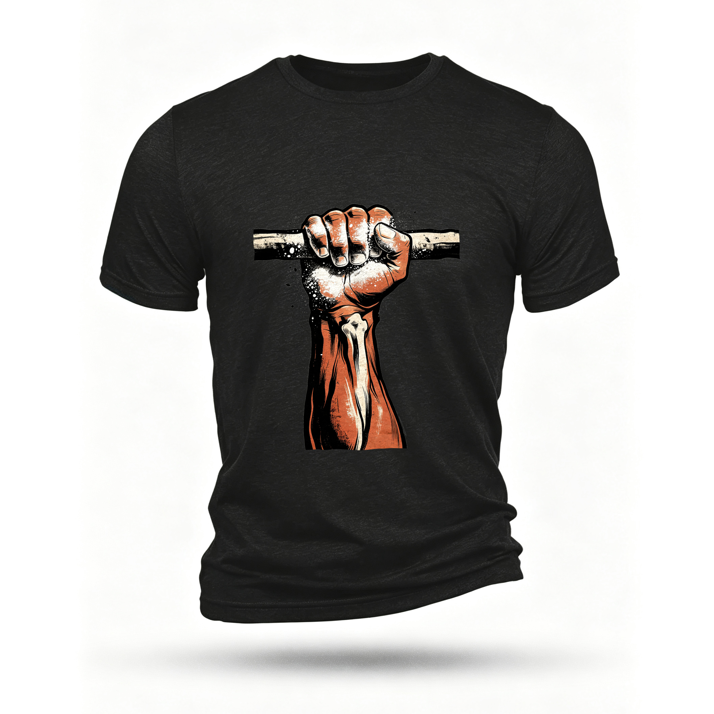 Black T-shirt, front print