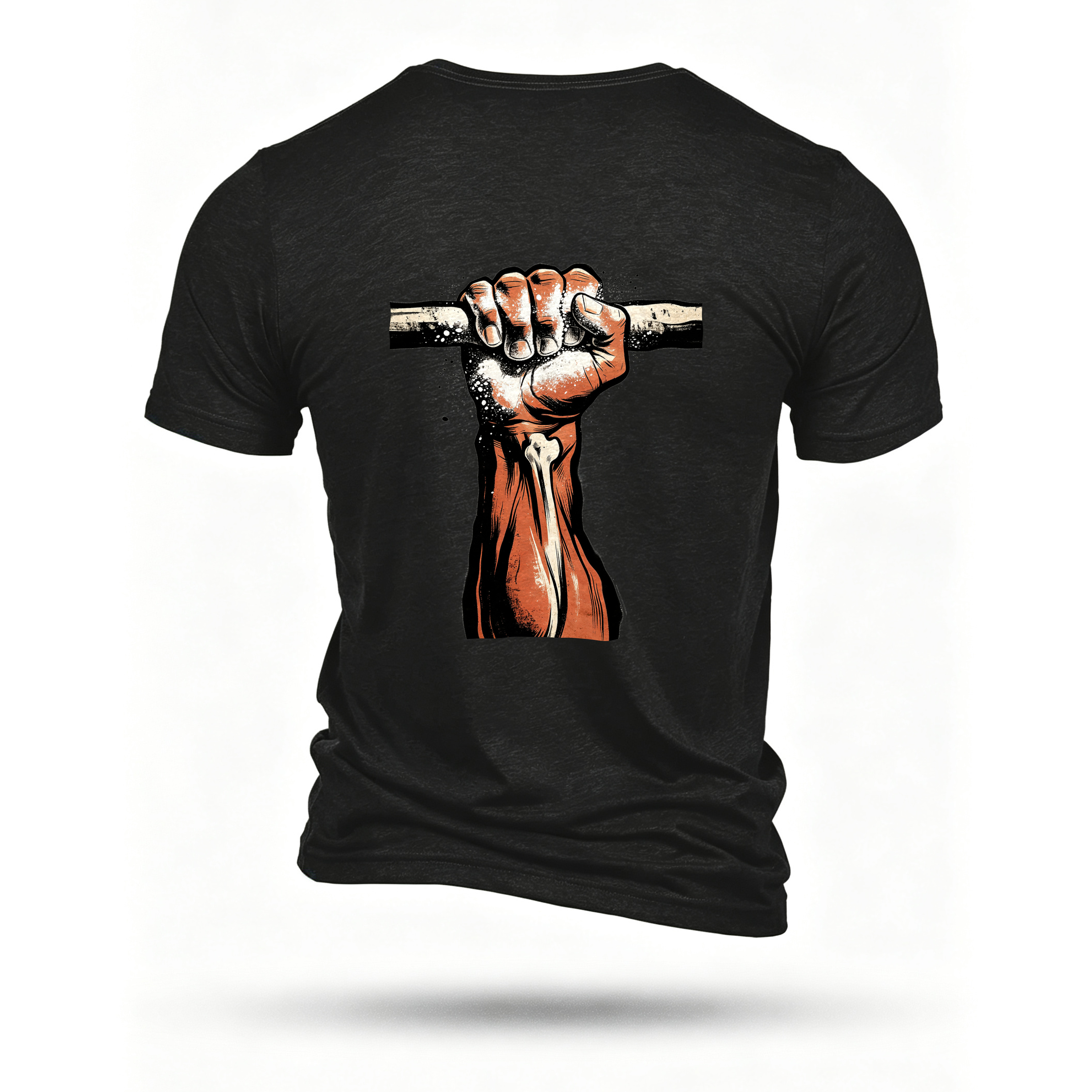 Black T-shirt, back print