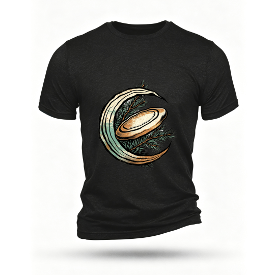 Black T-shirt, front print