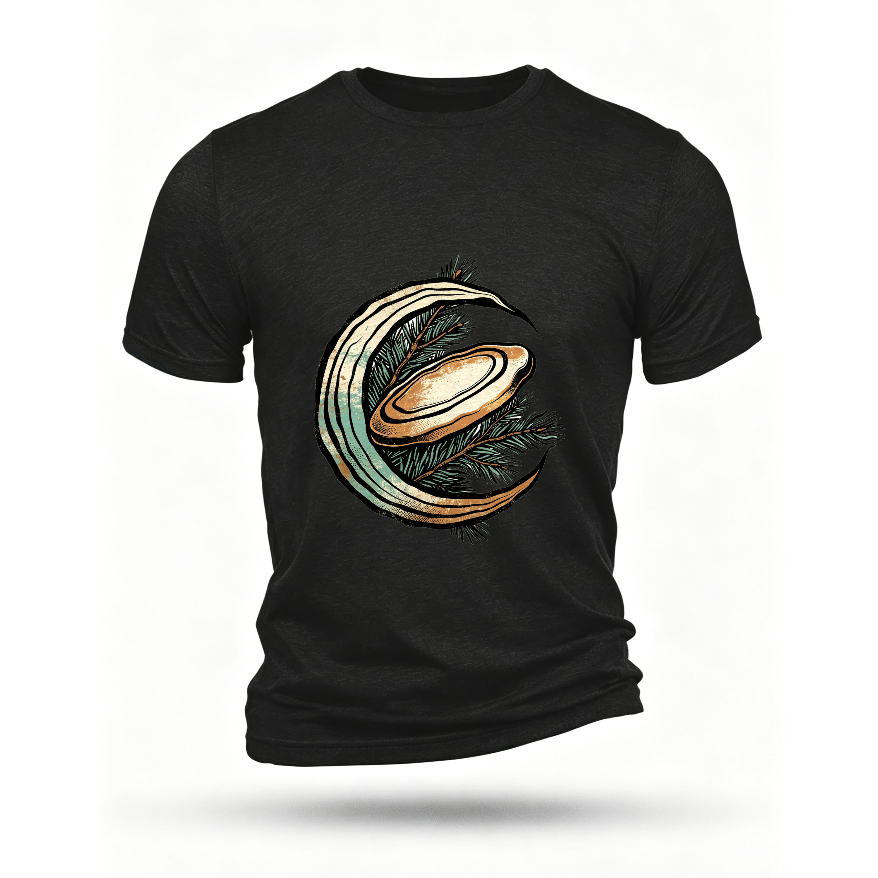 Black T-shirt, front print